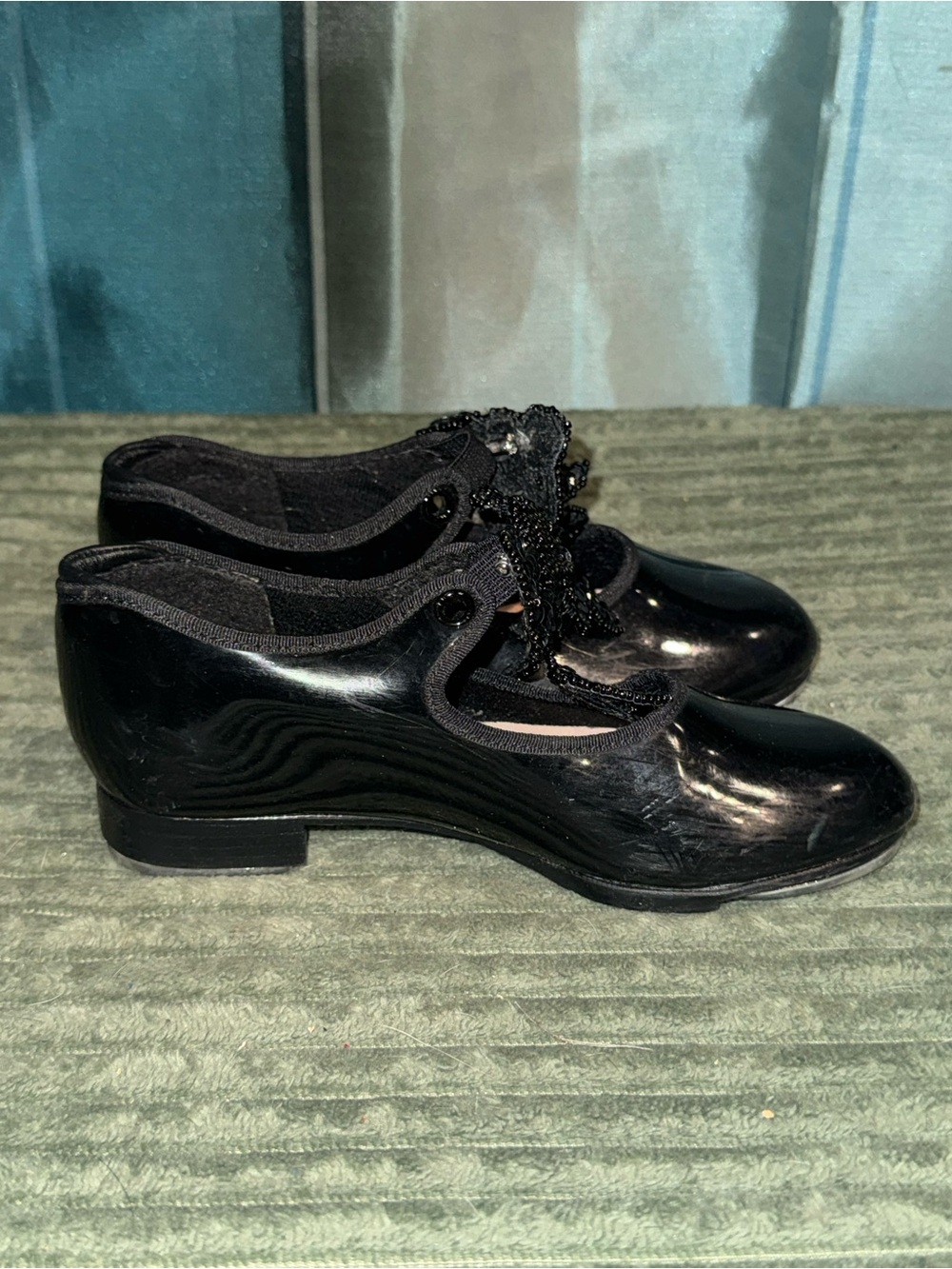 Caparros Black Patent Lace-Up Girls Boots with Decorative Laces